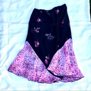 Johnathan Martin skirt- pink and black vintage slip skirt- size L check measure